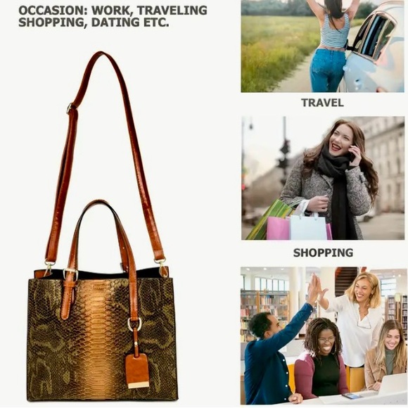 NWOT~THREE PIECE Crocodile Pattern Crossbody/Shoulder bag, Wallet and Clutch - Picture 6 of 6